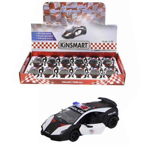 1:38 Scale Die Cast Lamborghini Sesto Elemento Police Car