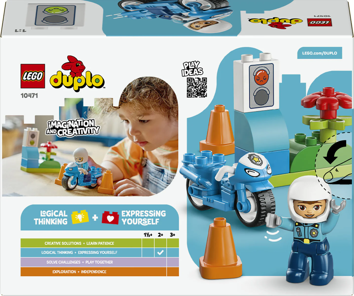 LEGO DUPLO Blue Police Motorcycle Toy 10471 - Image 4