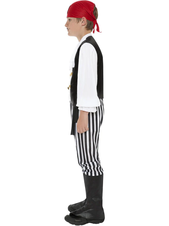 Large Black & White Pirate Costume - Image 2