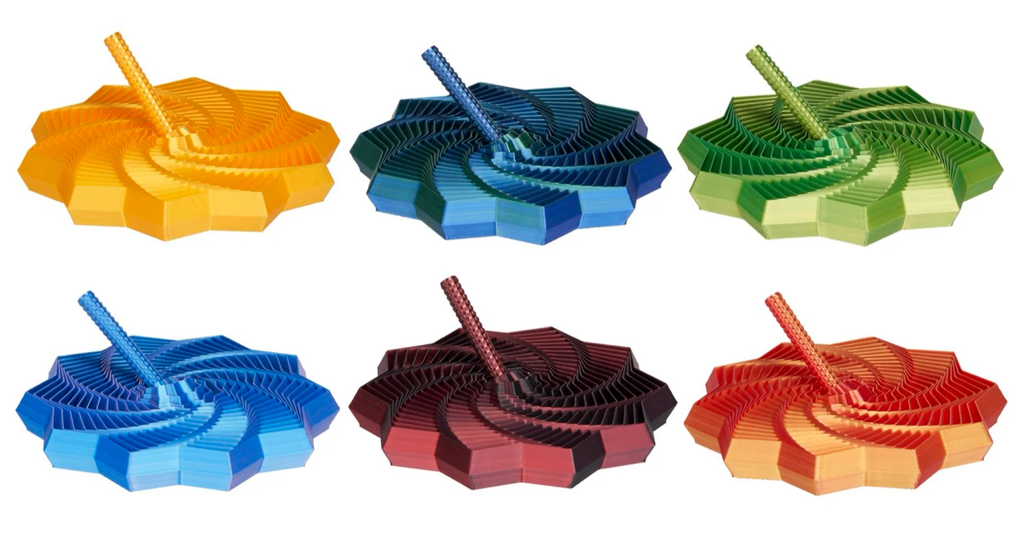 3D Printed Hexagon Spinner Fidget Toy 12cm 6 Asst - Image 2
