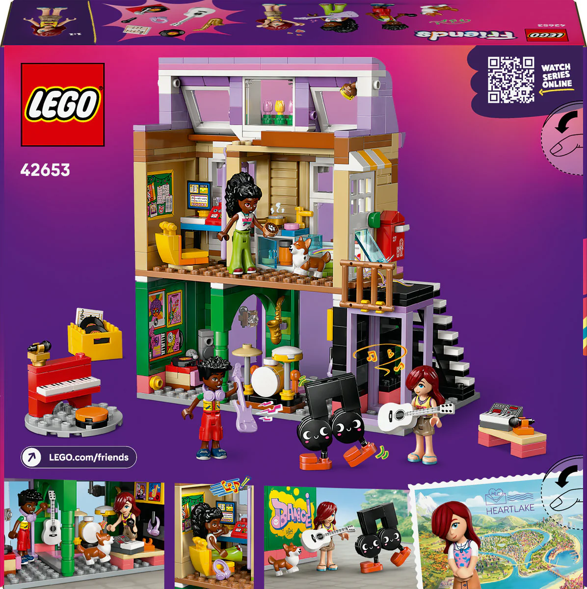 LEGO Friends Music Shop & Apartment Building Set Pretend-Play Toy 42653 - Image 3