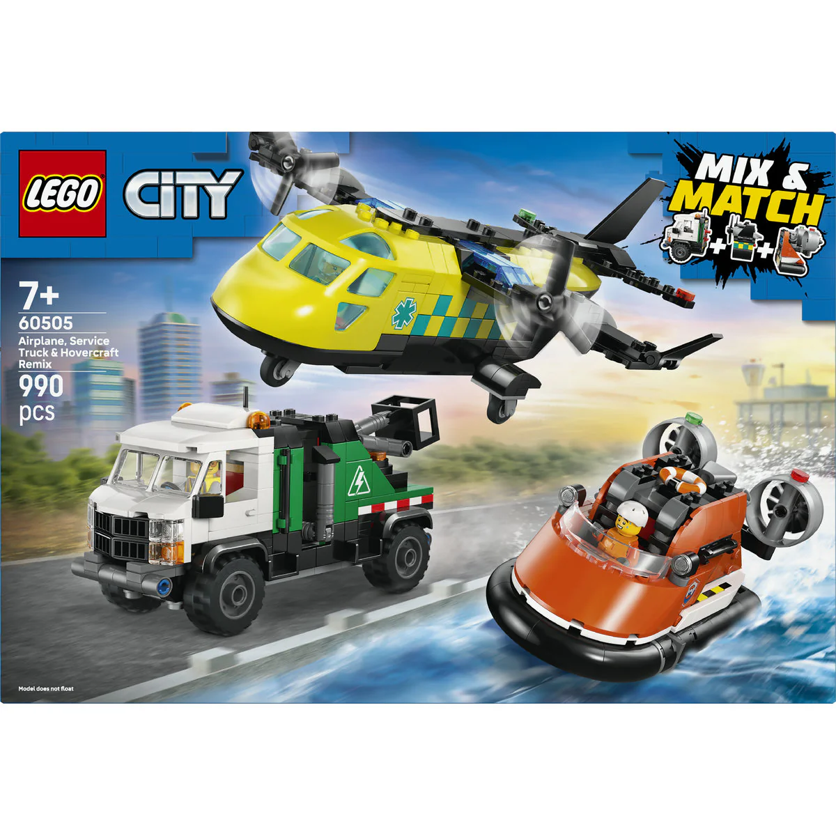 LEGO City Airplane, Service Truck & Hovercraft Remix 60505 - Image 3
