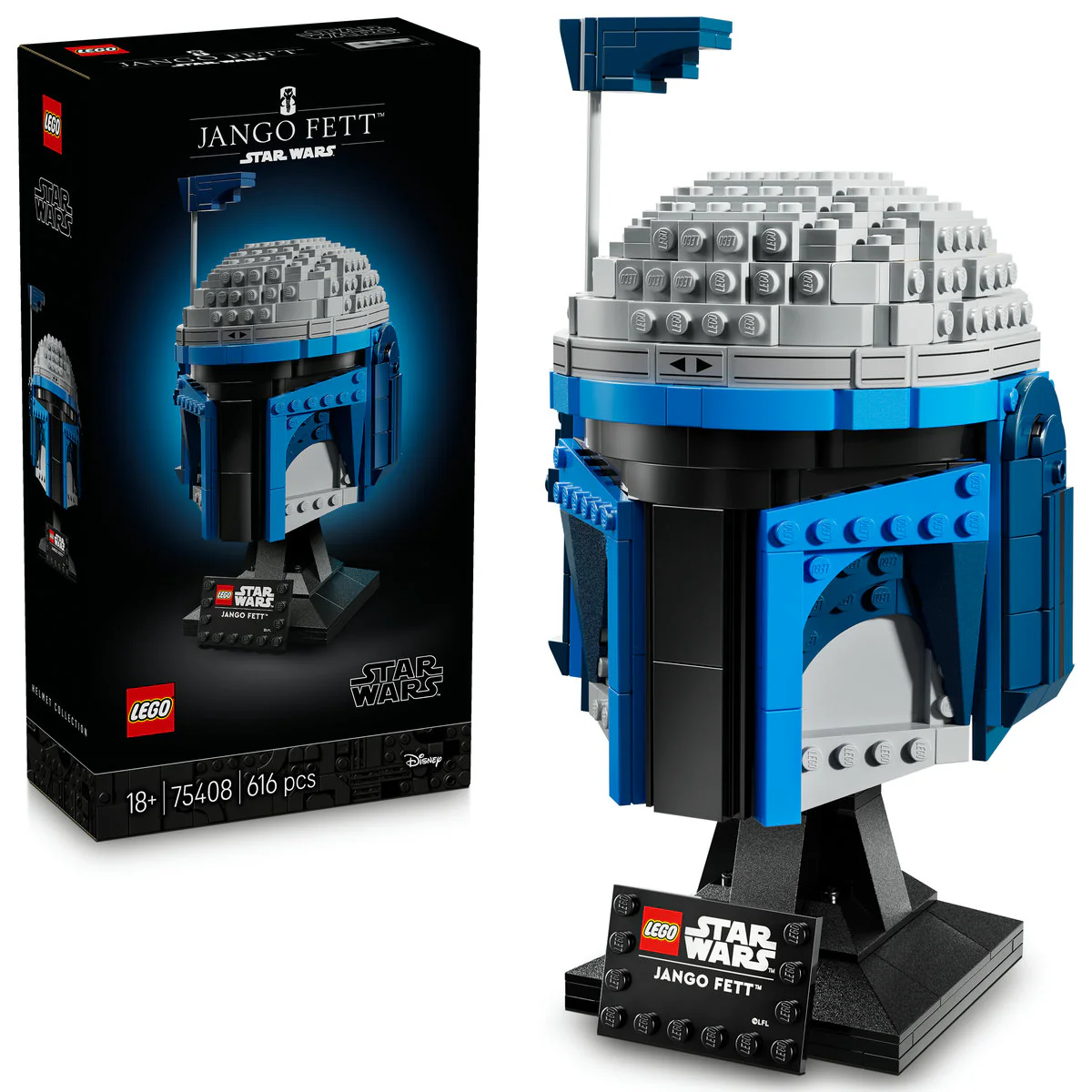 LEGO Star Wars Jango Fett Helmet, Buildable Model Kit for Adults 75408 - Image 4