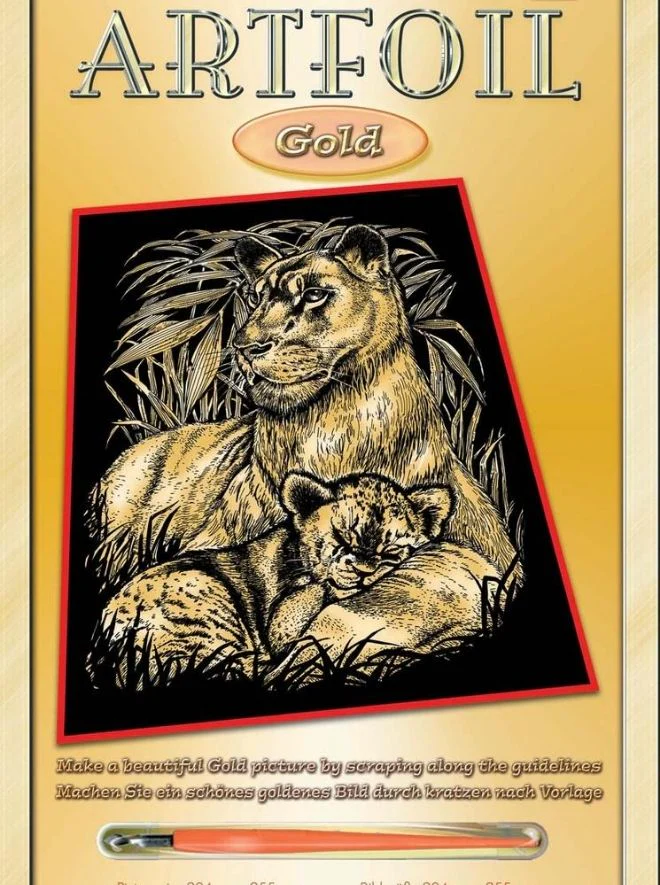 Artfoil Gold Lion & Cub