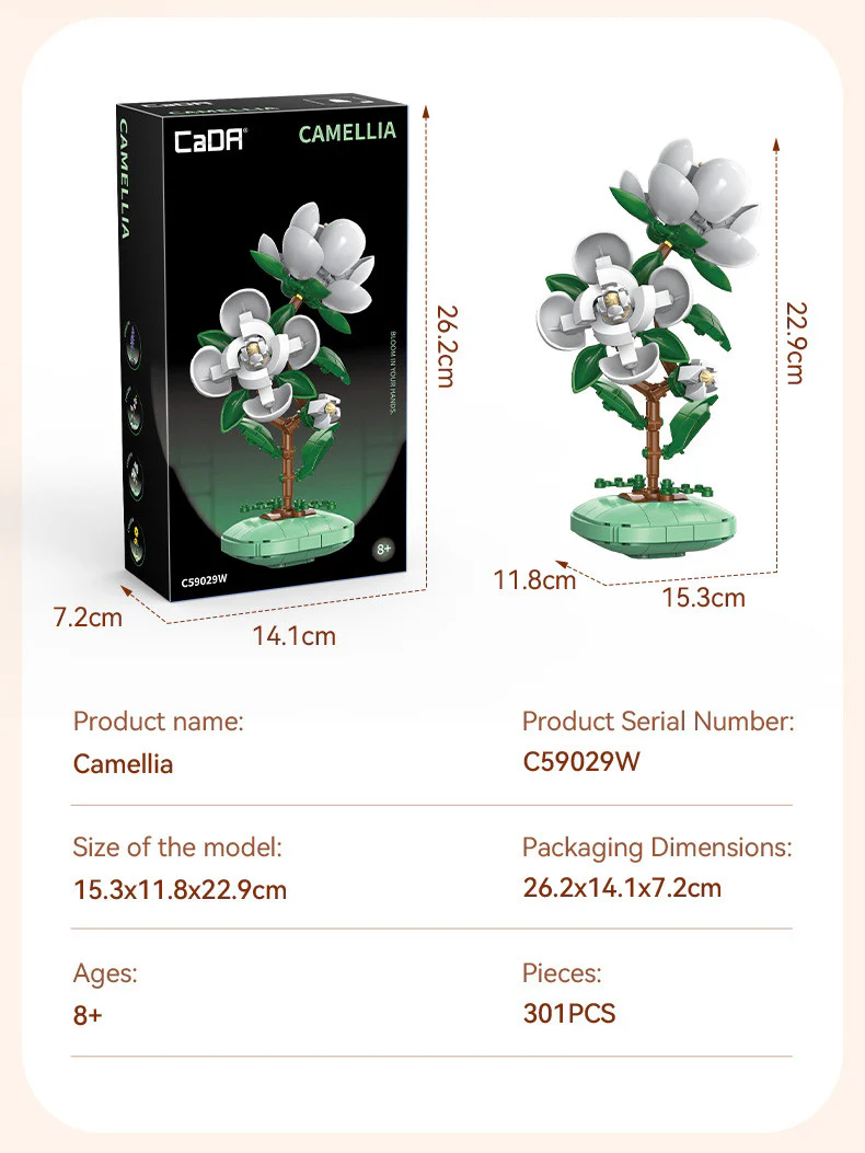 CaDA Camellia Building Block Planter Brick Kit 301 pcs - Image 2