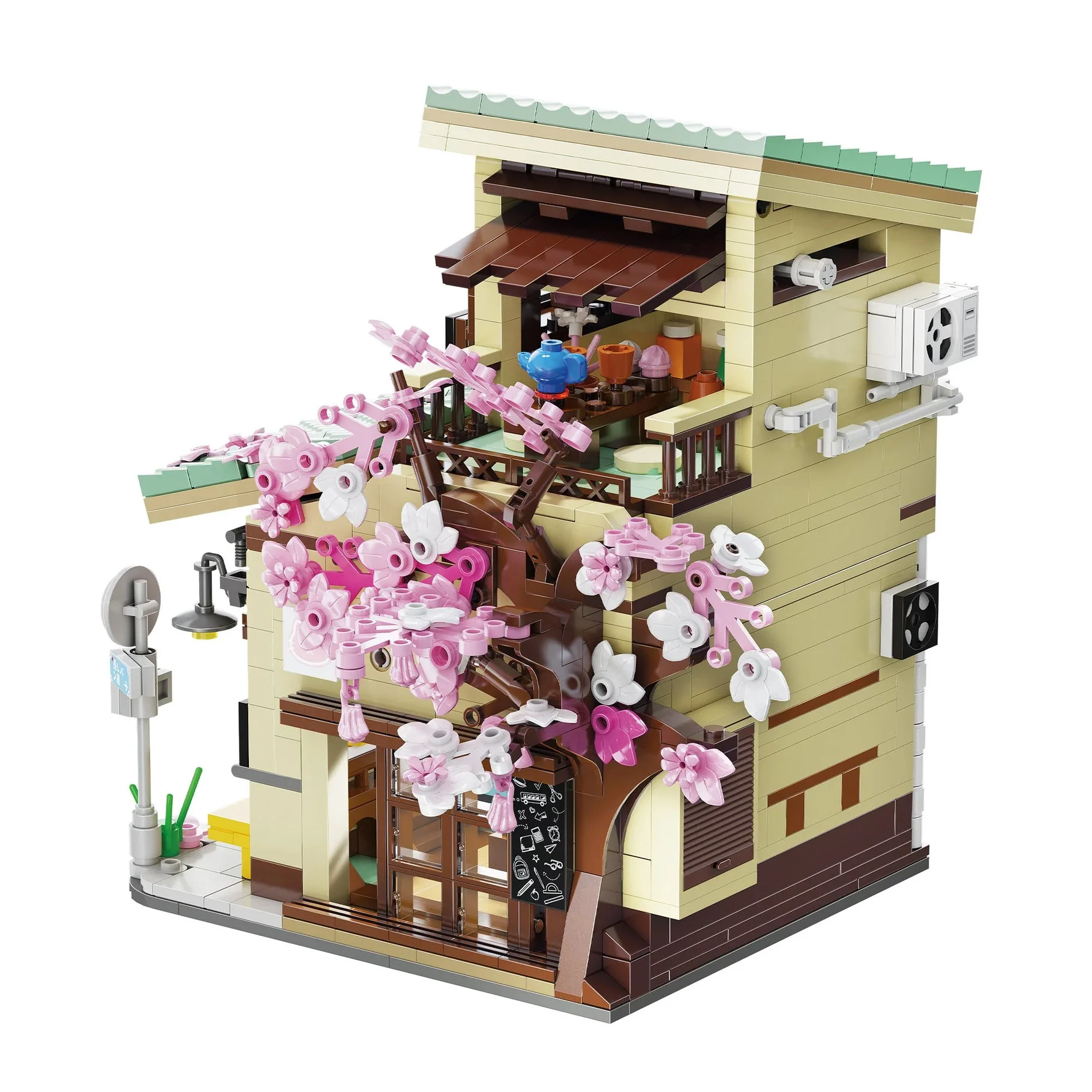 CaDA Kitty's Japanese Grocery Store Building Set 921 Pieces - Image 4
