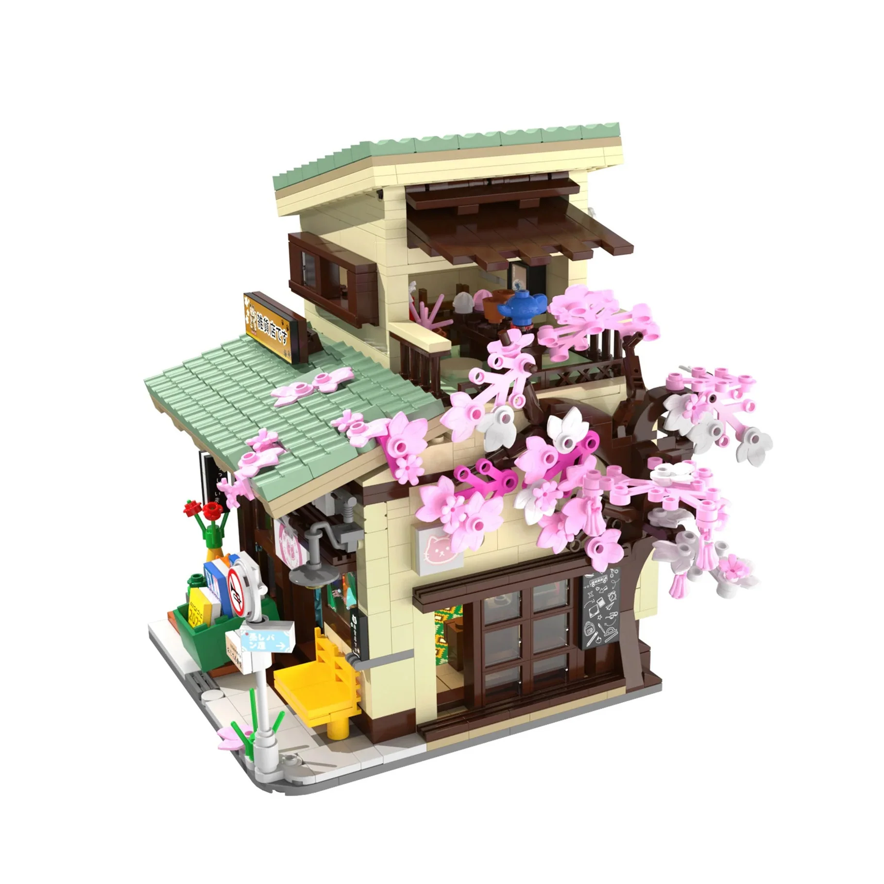 CaDA Kitty's Japanese Grocery Store Building Set 921 Pieces - Image 5
