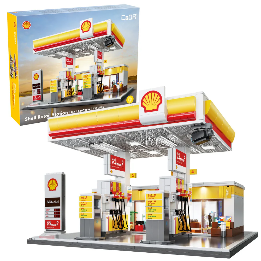 CaDA Shell Retail Station Brick Kit 1309 pcs