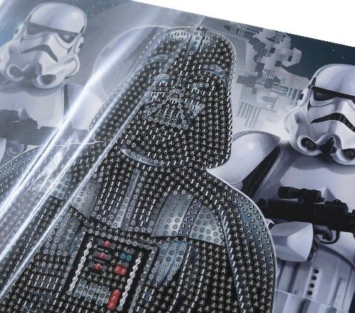 Darth Vader and Stormtroopers, 21x25cm White Frame Crystal Art