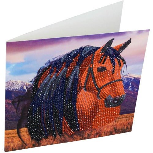 Horse, 18x18cm Crystal Art Card - Image 3