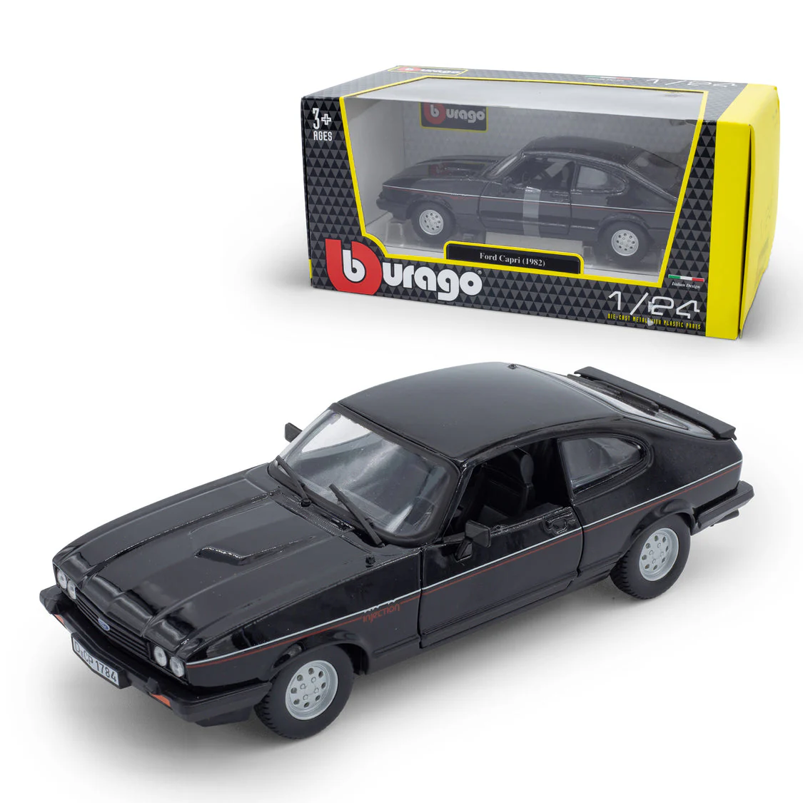 Ford Capri Black 1982 1:24 Diecast Model Car