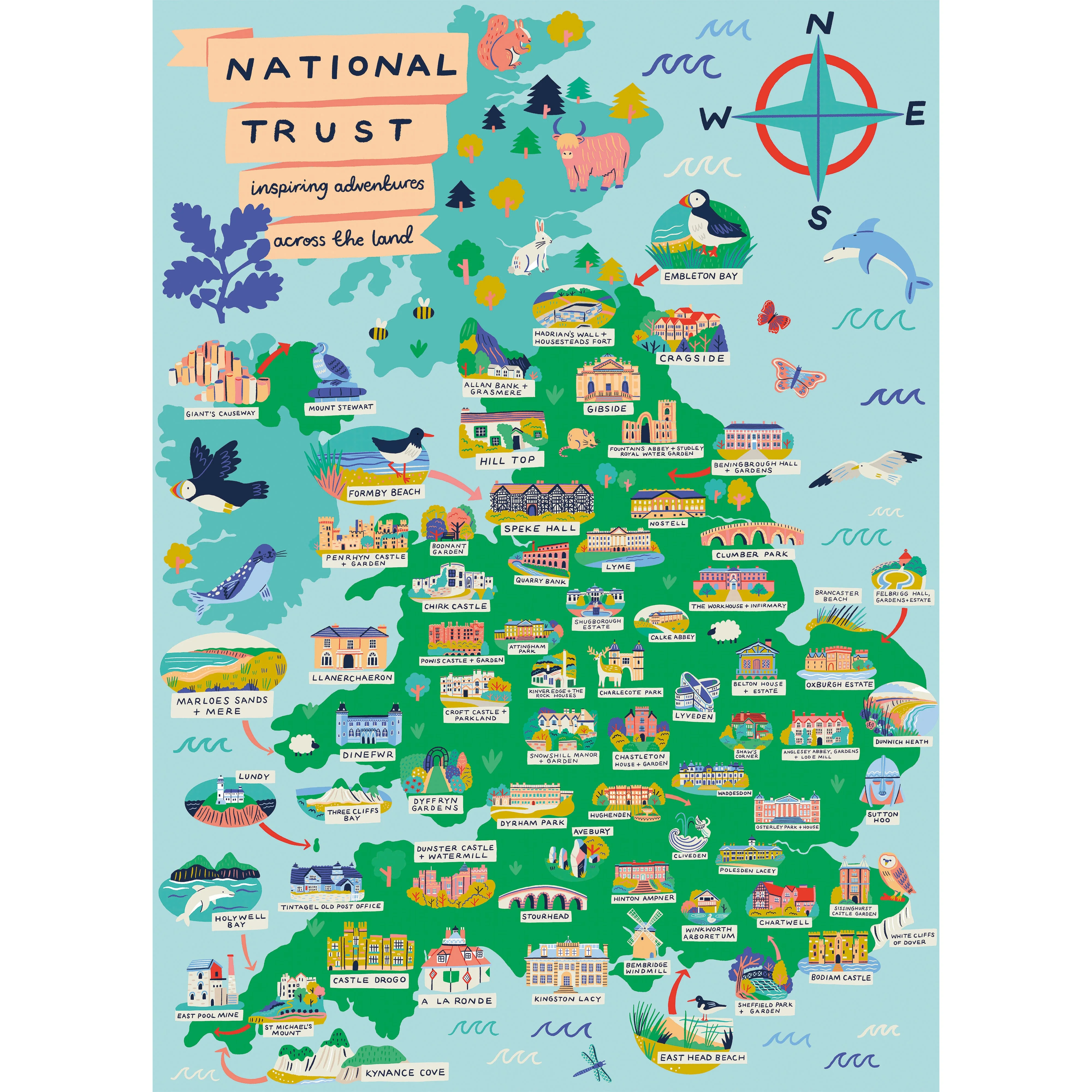 Gibsons National Trust: Across the Land 1000 piece Jigsaw Puzzle - Image 2