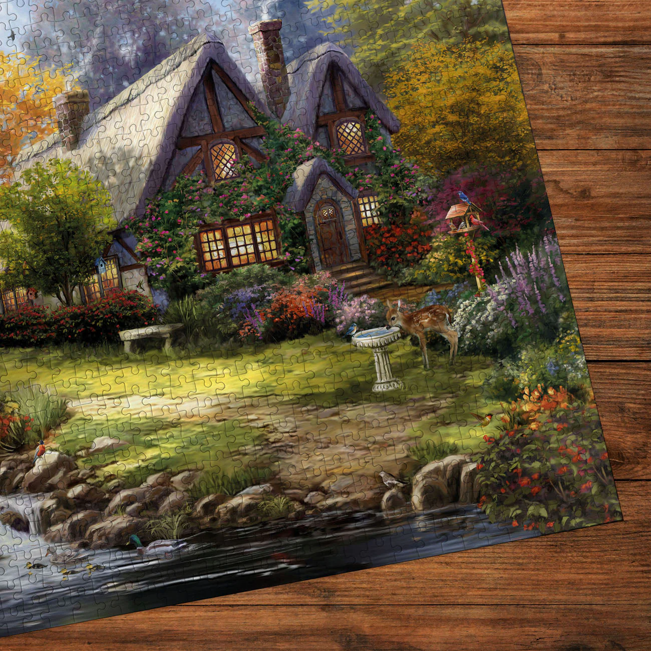 Gibsons Thomas Kinkade: Birdsong Cottage 1000 piece Jigsaw Puzzle - Image 2
