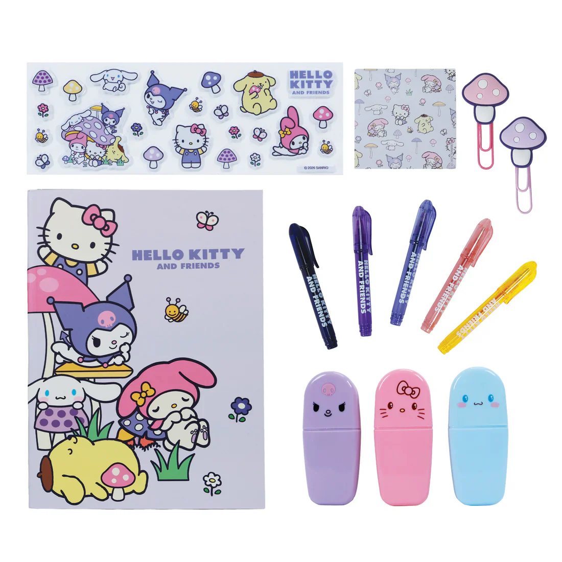 Hello Kitty & Friends PVC Bag Stationery Set – Mushroom - Image 2