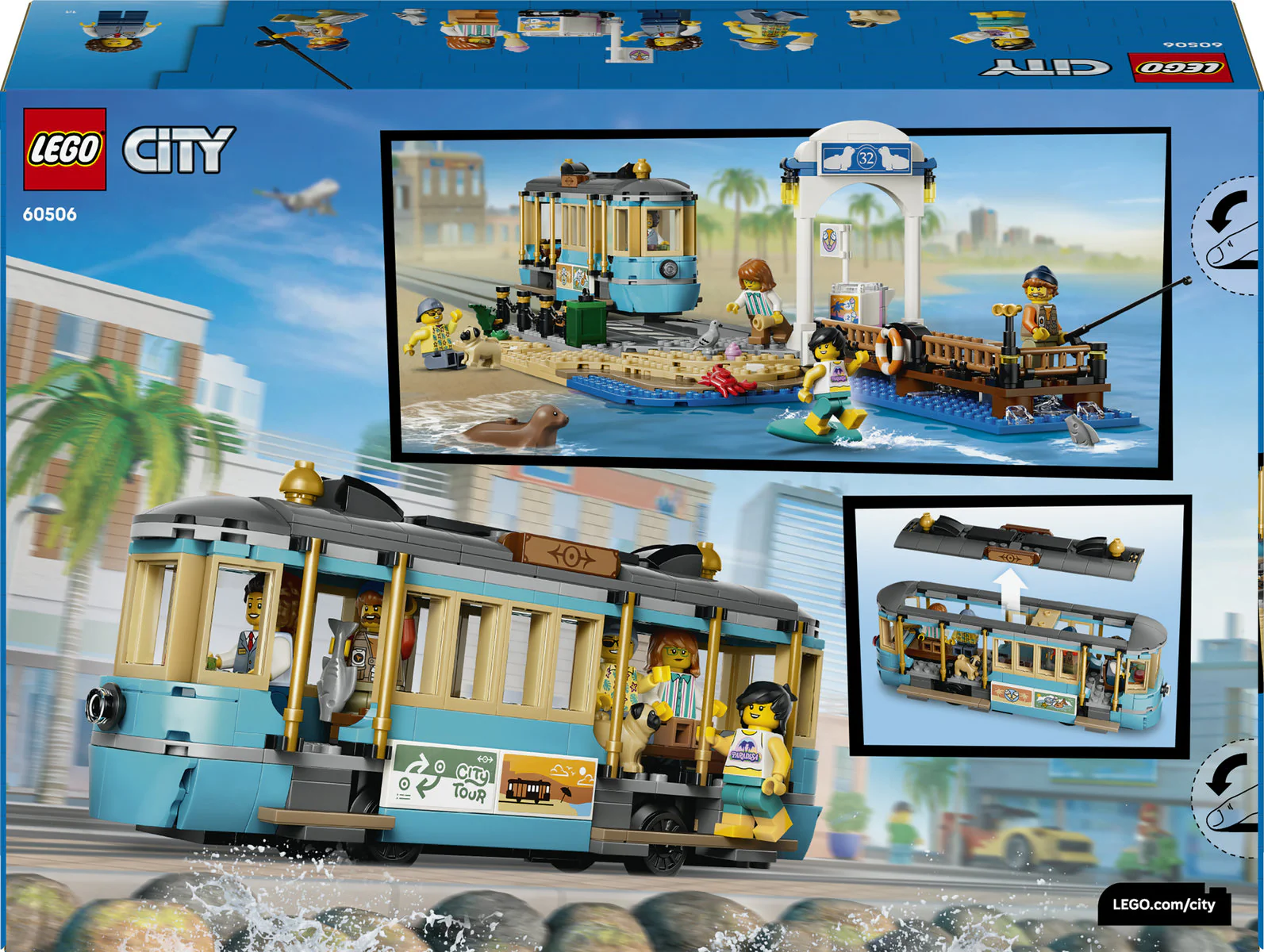 LEGO City Classic Beach Tram Building Set 60506 - Image 4
