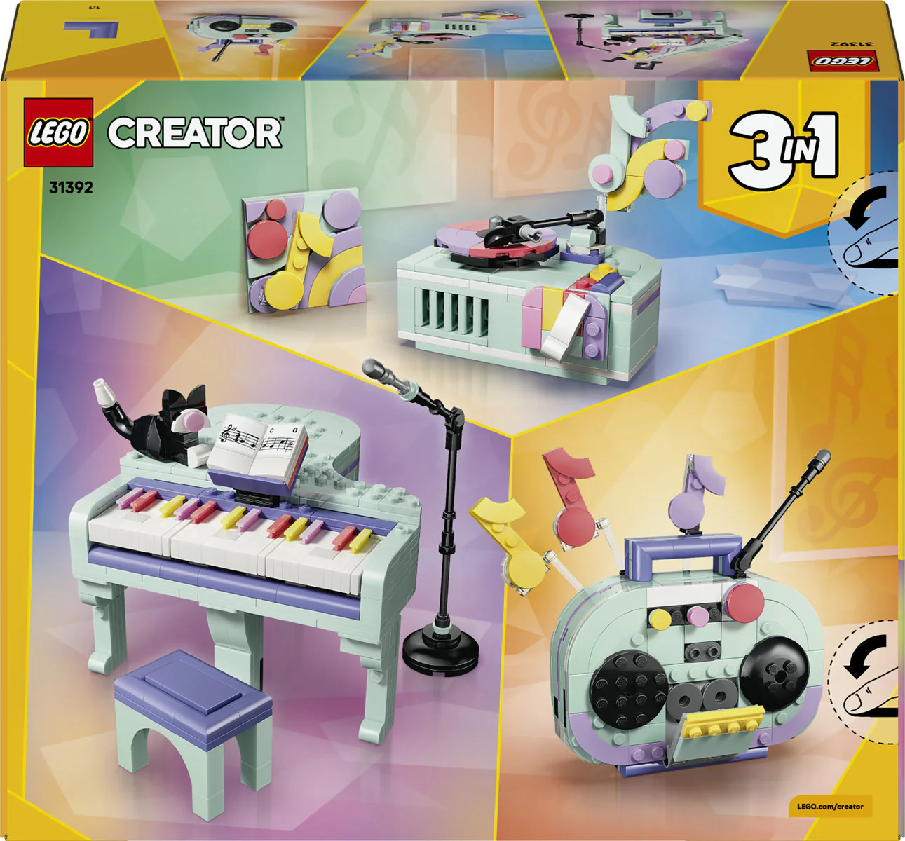 LEGO Creator 3 in 1 Music Piano with Cat Building Set 31392 - Image 4