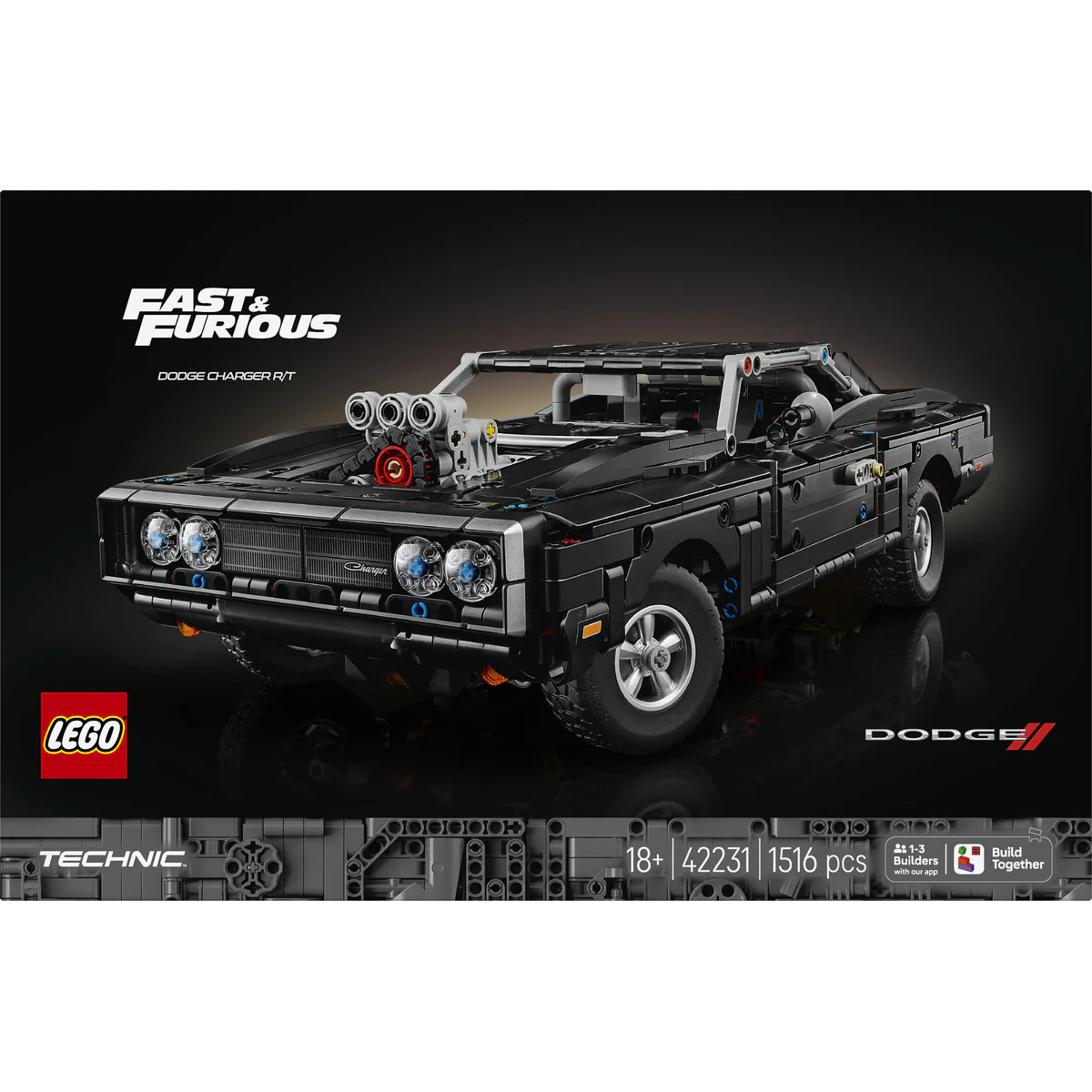 LEGO Technic Fast and Furious Dodge Charger Car Building Set 42231 - Image 5