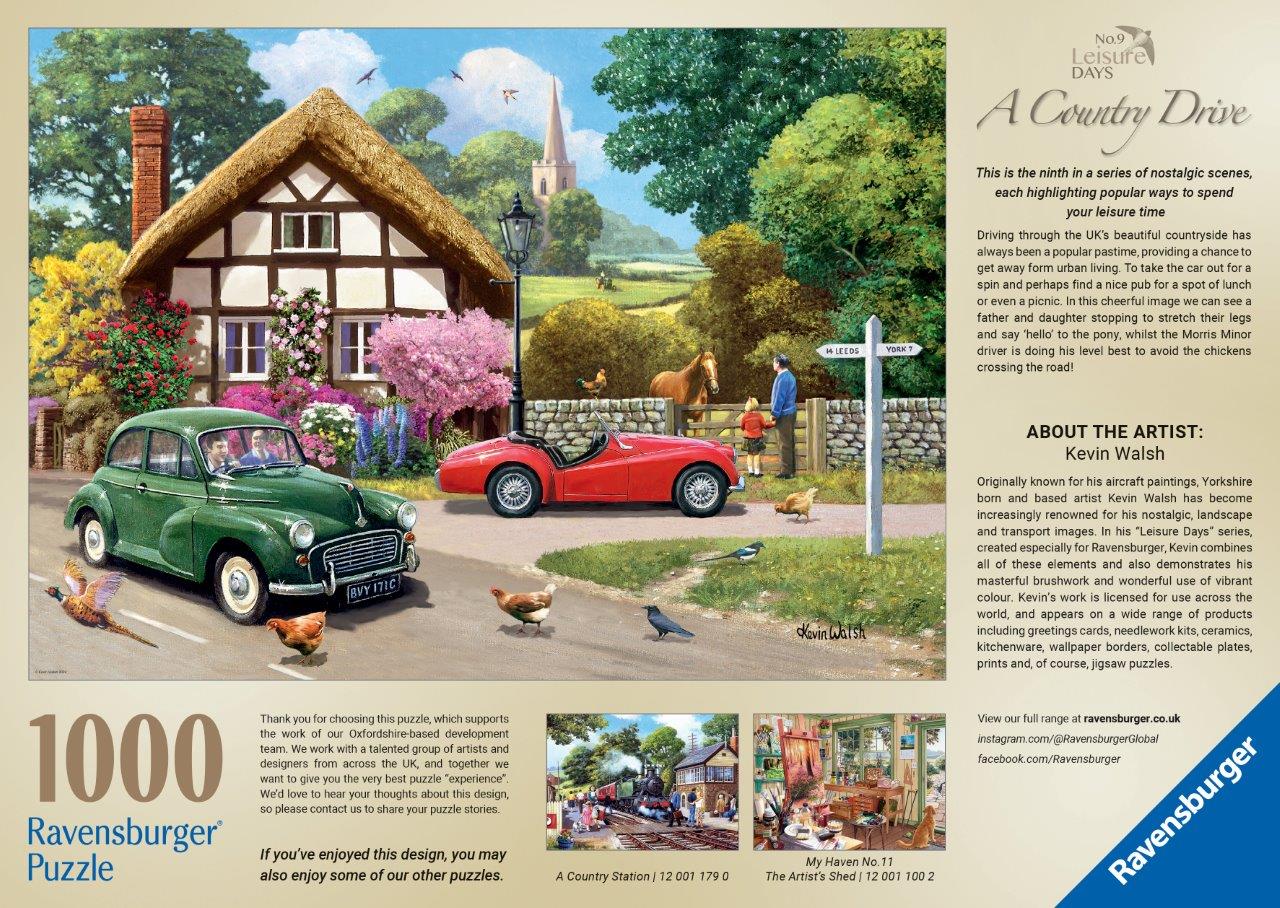 Ravensburger Leisure Days No.9 A Country Drive 1000 Piece Jigsaw Puzzle - Image 2