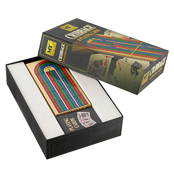 M.Y Solid Wood Cribbage Board and Playing Cards Game Set - Image 5