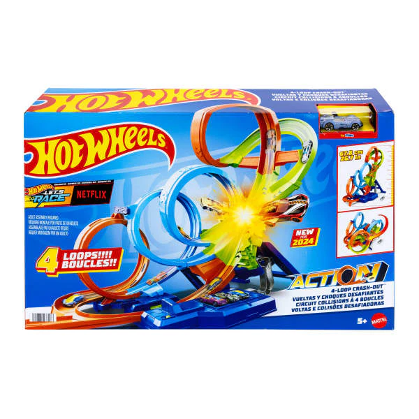 Hot Wheels 4-Loop Crash-Out Track Set