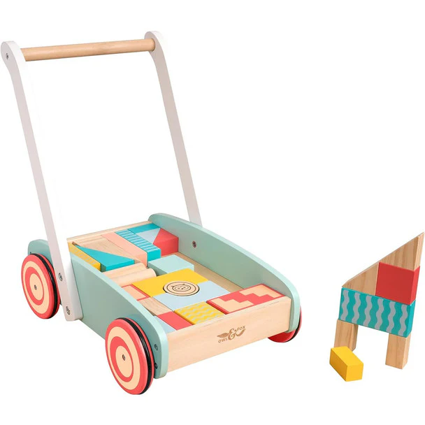 Owl & Fox Wooden Baby Walker With Bricks