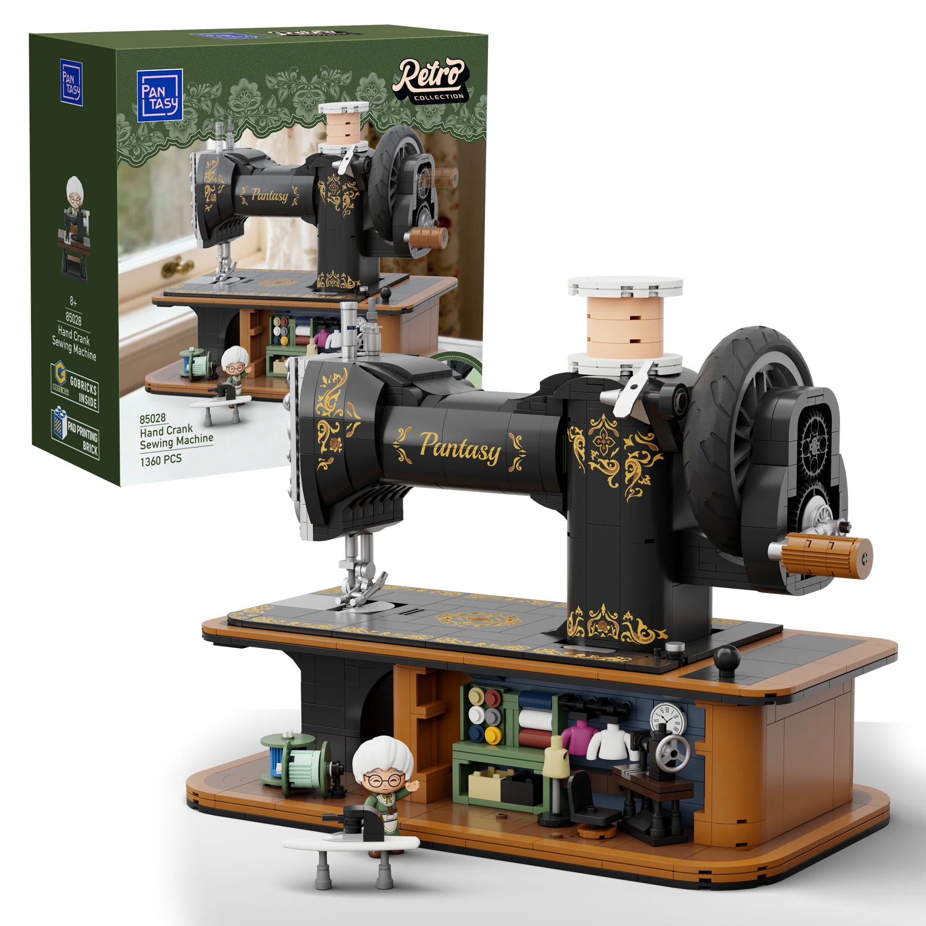 Pantasy Antique Hand Crank Sewing Machine Building Set 1360 Pieces - Image 4