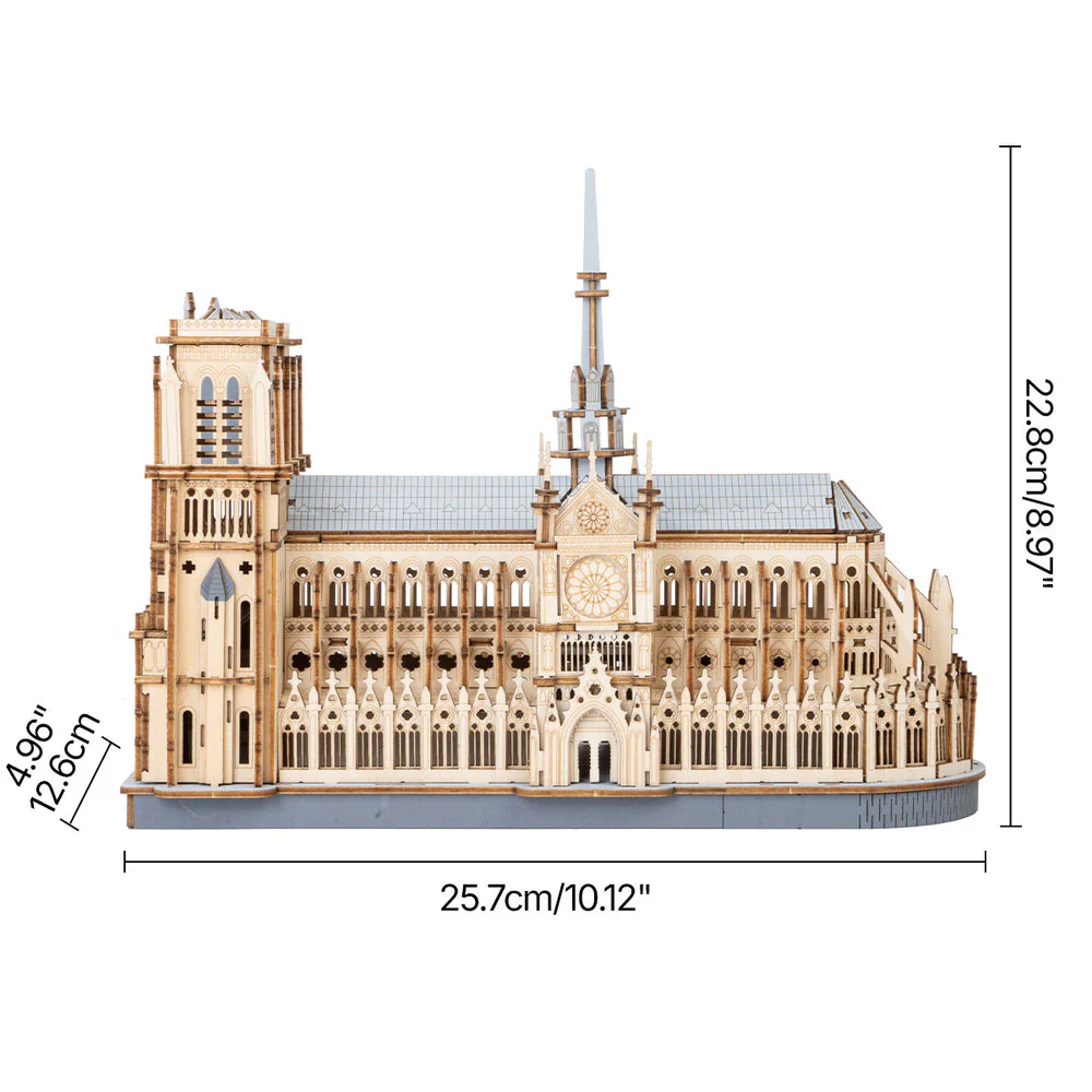 Rokr Paris Cathedral Wooden Model Kit - Image 6
