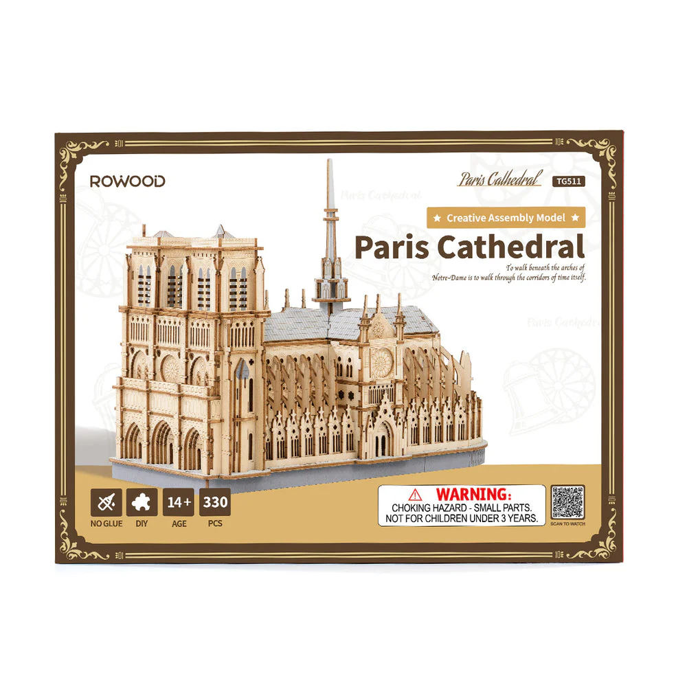Rokr Paris Cathedral Wooden Model Kit - Image 7
