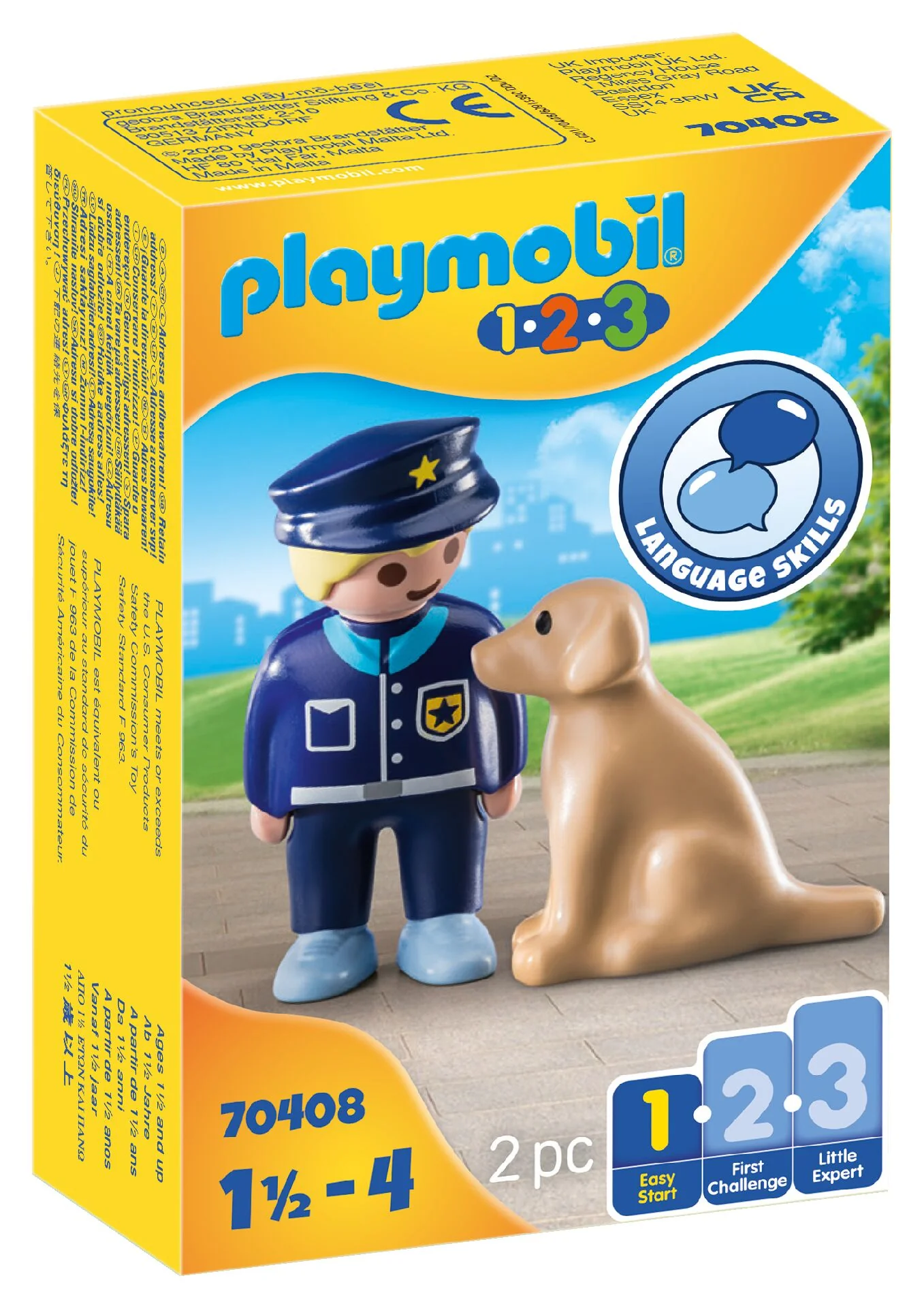 Playmobil 70408 1.2.3 Police Officer with Dog