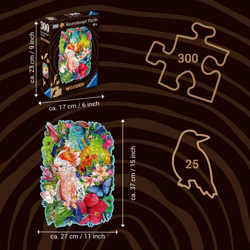 Ravensburger Beautiful Birds 300 Piece Wooden Jigsaw Puzzle - Image 3