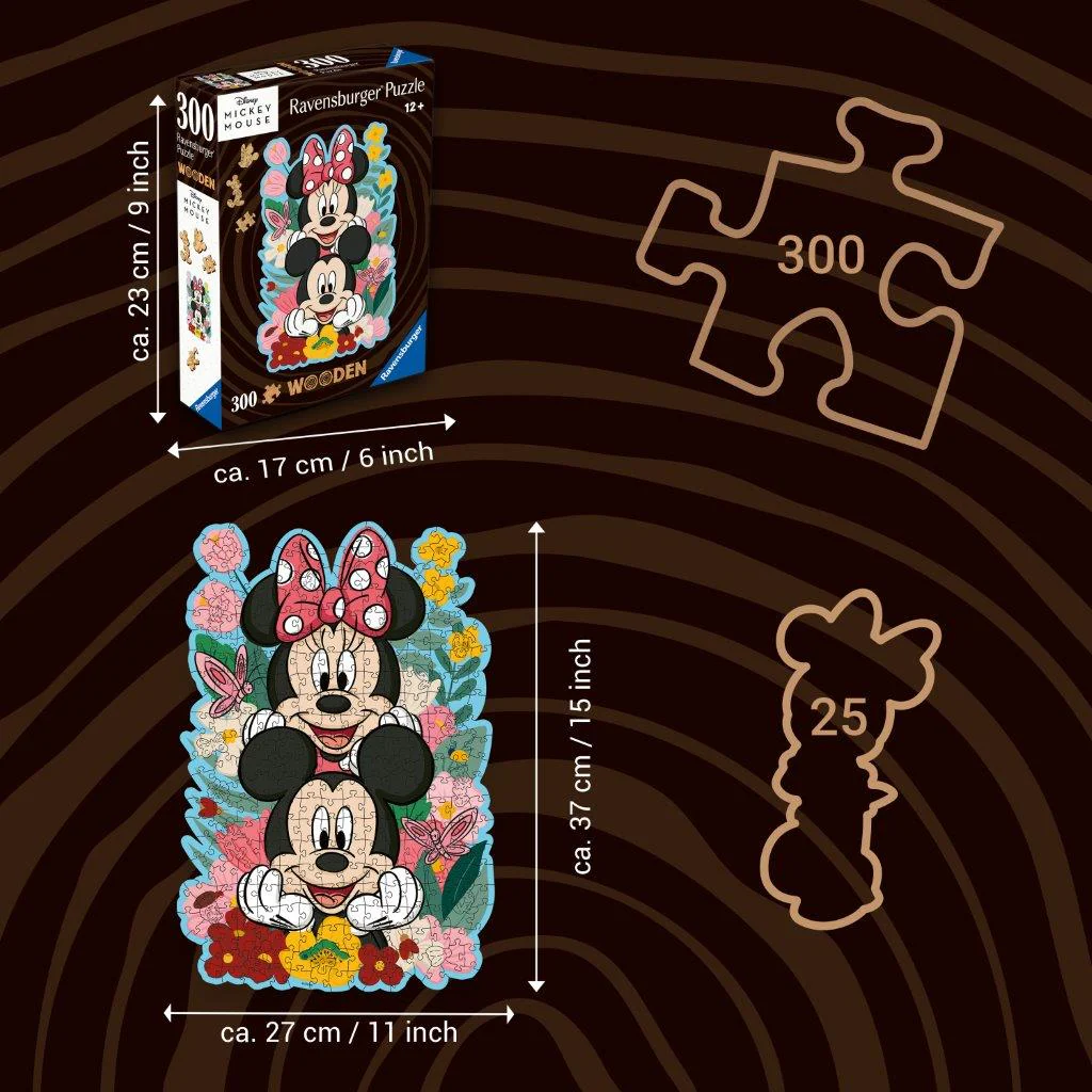 Ravensburger Disney Mickey and Minnie Wooden 300 Piece Jigsaw Puzzle - Image 4