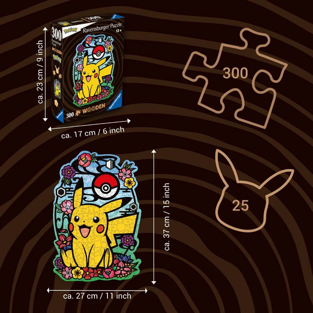 Ravensburger Pokémon Pikachu Wooden 300 Piece Jigsaw Puzzle - Image 4