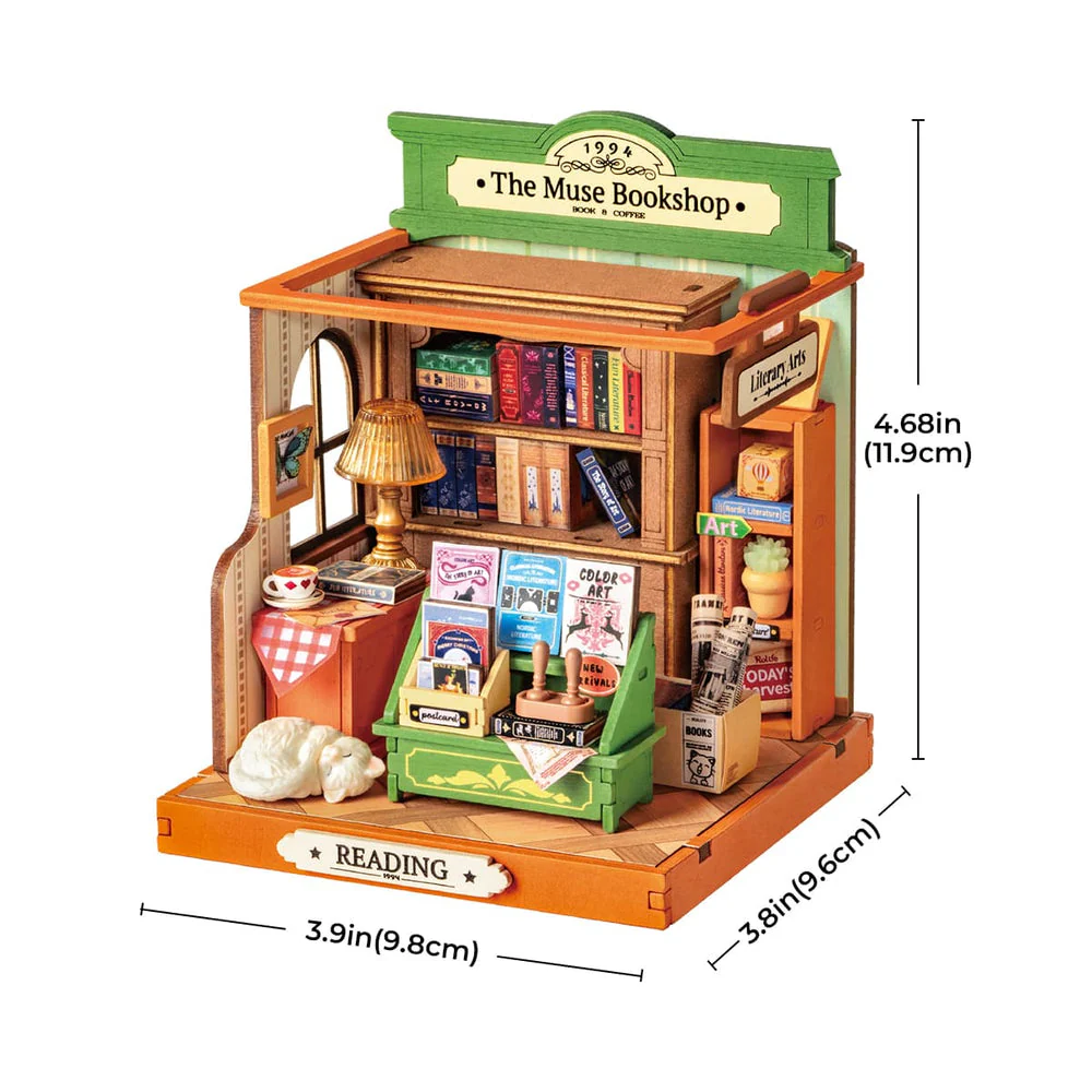 Rolife The Muse Bookshop DIY Book Nook Kit - Image 5