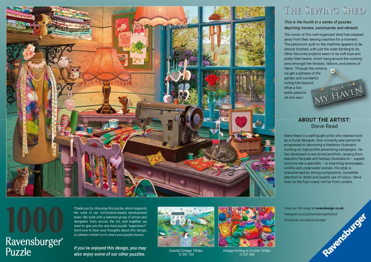 Ravensburger The Sewing Shed Haven No.4 1000 Piece Jigsaw Puzzle - Image 3
