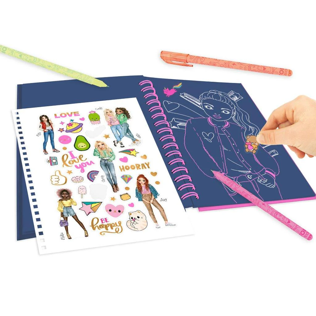 TOPModel Neon Doodle Book with Neon Pens - Image 3