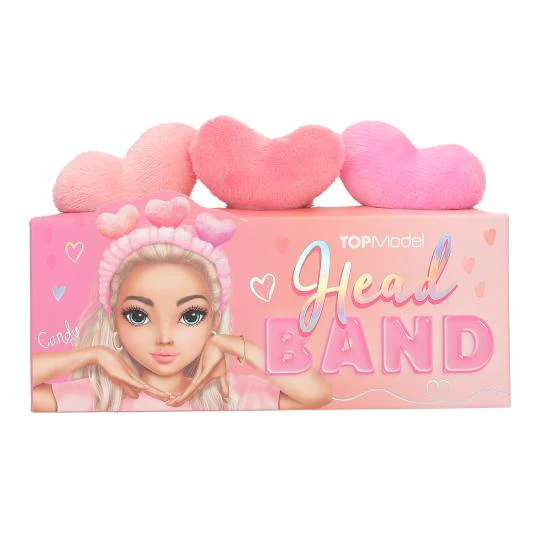 TOPModel Head Band with Plush Hearts BEAUTY and ME