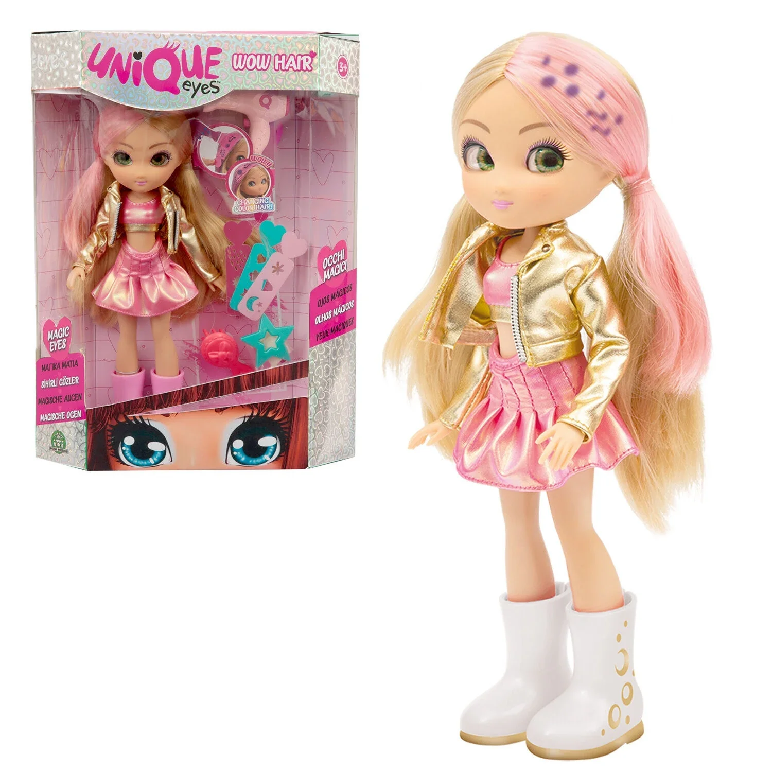 Unique Eyes Doll W/Hair Accessories Asst - Image 3